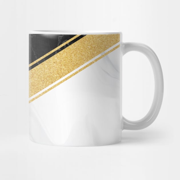 Elegant Modern Gold Glitter Sparkle White and Black Marble Composition 1 by Briansmith84